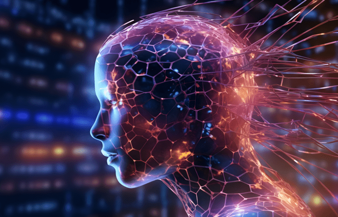 Cutting-edge neural connections, vibrant pulsating energy emanating from the neuro interface.
